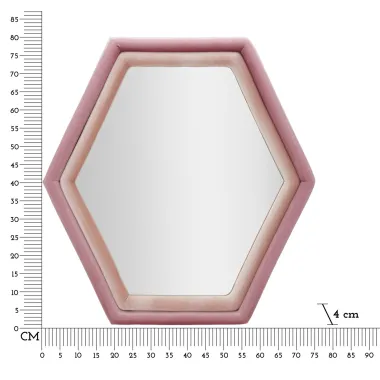LUSTRO NA ŚCIANĘ TONY Aksamit Różowy/Mieszany 75X4X80 cm (WYMIAR LUSTRA 58X65 cm)